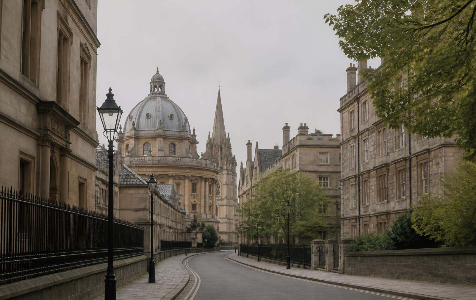 A quiet UK street of classic stone buildings